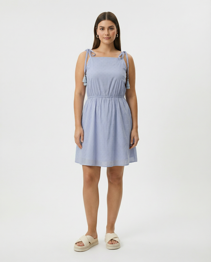Tie Shoulder Sundress - Sky
