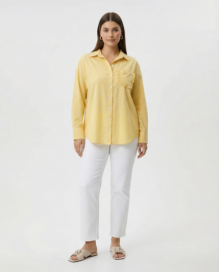Frill Pocket Shirt - Lemon