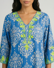 Embroidered Tunic Dress - Blue
