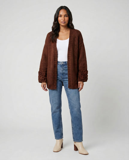 Flora Open Cardi - Choco