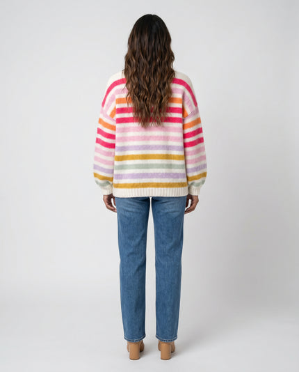 Tie Front Cardi - Lolly Stripe