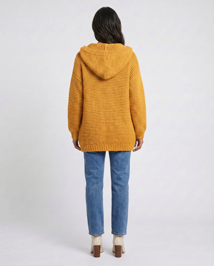 Cableknit Hooded Cardi - Goldie