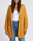 Cableknit Hooded Cardi - Goldie