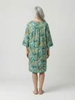 Pintuck Frill Sleeve Dress - Green