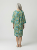 Pintuck Frill Sleeve Dress - Green