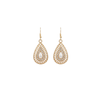 Teardrop Golden Earrings - White