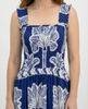 Tropical Blue Shirred Sundress