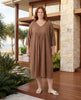 Sequin Midi Smock Dress - Biscotti