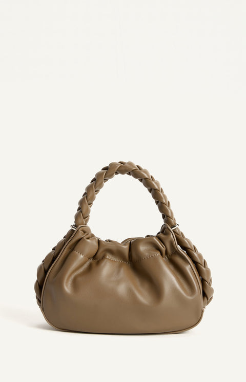 Plait Handle Bag - Brown