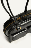 Patent Double Pockets Bag - Black