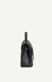 Pebbled Satchel Handle Bag - Black