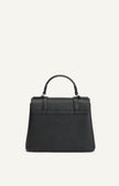 Pebbled Satchel Handle Bag - Black