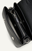 Pebbled Satchel Handle Bag - Black