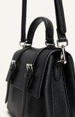 Pebbled Satchel Handle Bag - Black