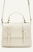 Pebbled Satchel Handle Bag - Ivory