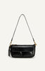 Crinkle Textured Shoulder Bag - Black