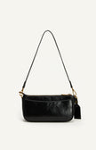 Crinkle Textured Shoulder Bag - Black