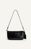 Crinkle Textured Shoulder Bag - Black