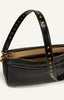 Crinkle Textured Shoulder Bag - Black
