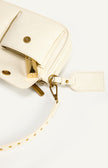 Crinkle Textured Shoulder Bag - Ivory