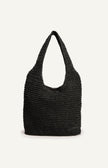 Raffia Tote Bag - Black