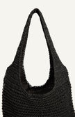 Raffia Tote Bag - Black