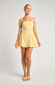 Lace Up Back Playsuit - Lemon