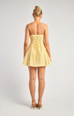 Lace Up Back Playsuit - Lemon