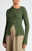 Side Button Fitted Knit - Moss
