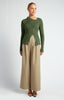 Side Button Fitted Knit - Moss