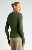 Side Button Fitted Knit - Moss