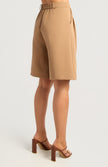 Bermuda Pleat Shorts - Camel
