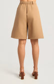 Bermuda Pleat Shorts - Camel