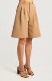 Bermuda Pleat Shorts - Camel