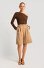 Bermuda Pleat Shorts - Camel