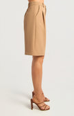 Bermuda Pleat Shorts - Camel