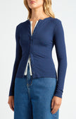 Layered Cardi Top - Navy