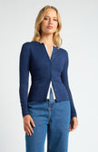 Layered Cardi Top - Navy