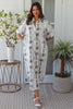 White Palm Shirt Dress - Coffee