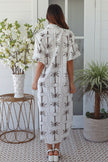 White Palm Shirt Dress - Coffee