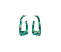 Abstract Square Hoop - Green Fleck