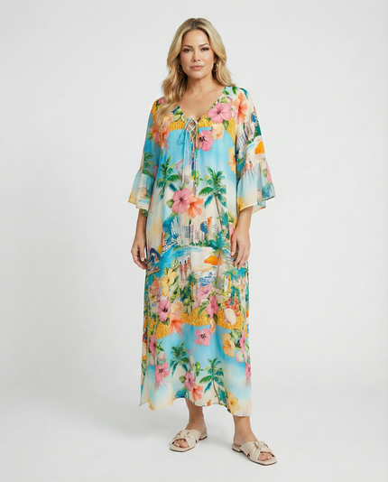 Aloha Lace-up Kaftan