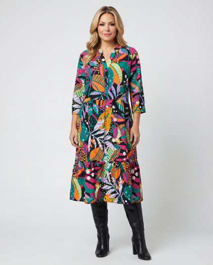 Bold Leaf Tunic Dress