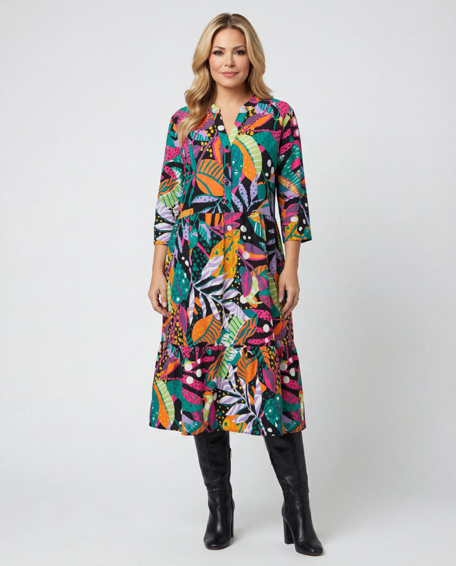 Bold Leaf Tunic Dress