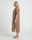 Dobby Shirt Dress - Biscotti