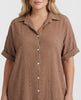 Dobby Shirt Dress - Biscotti