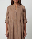 Dobby Tabslv Dress - Biscotti
