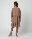 Dobby Tabslv Dress - Biscotti