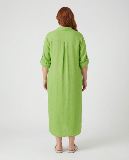 Empire Shirt Dress - Lime