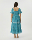 Flowercheck Tiered Dress